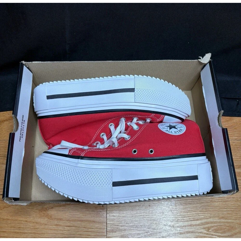 Converse Chuck Taylor Lift Double Stack Hi Womens 8 shoes Sneaker Red A15542C